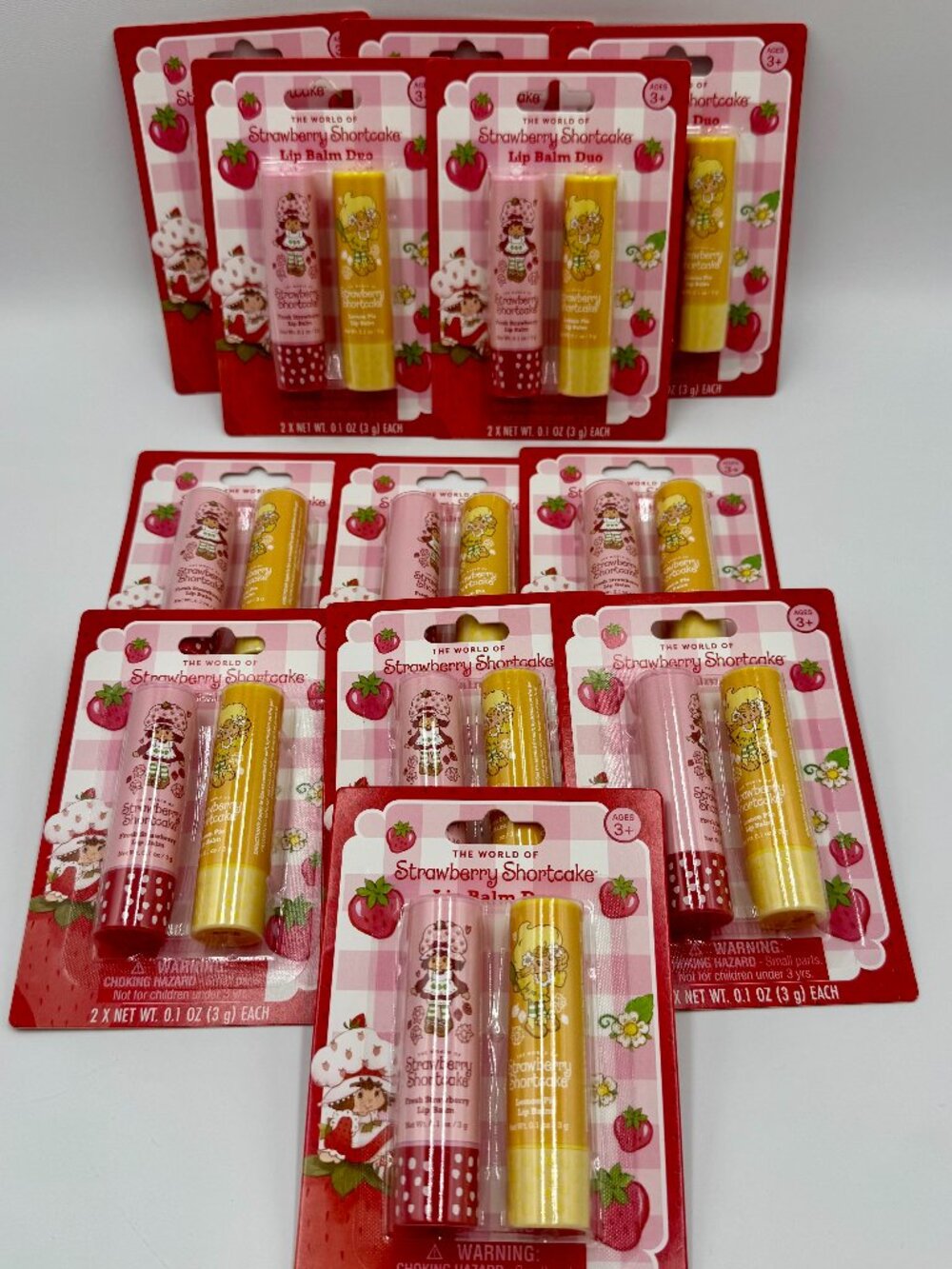 24 Pieces Strawberry Shortcake & Lemon Pie Scented Lip Balms Bundle